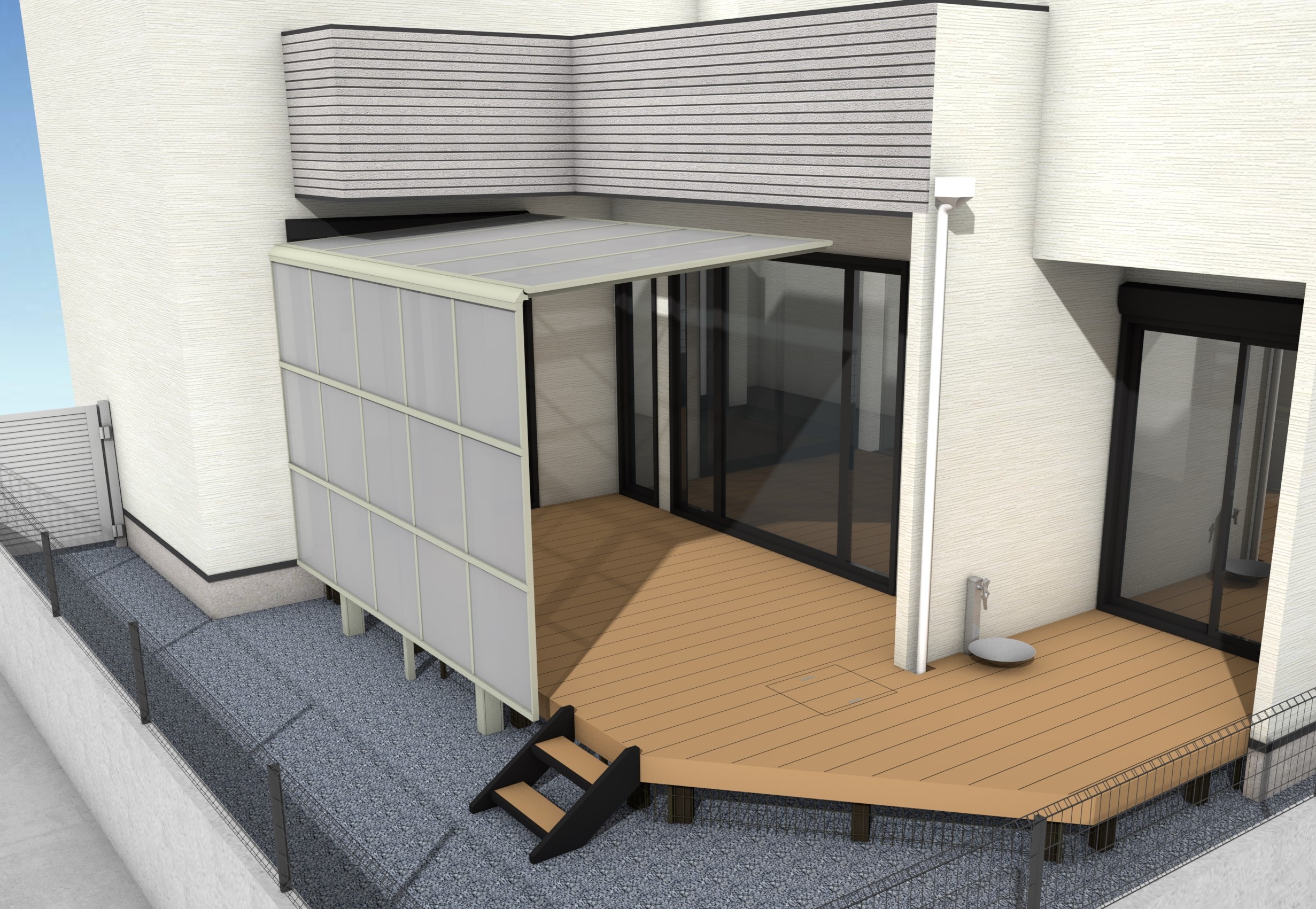 ウッドデッキのパース2